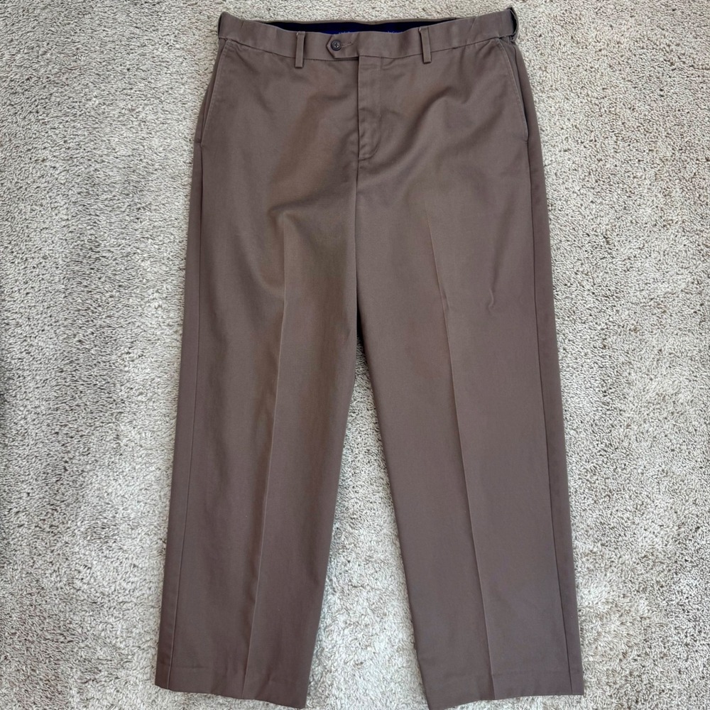 Croft & Barrow Dress‎ Pants Mens 36x29.5 Actual) Brown Cotton Career Work Casual